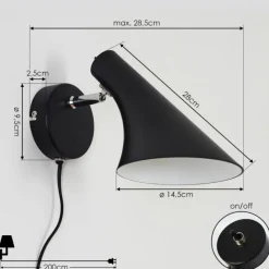 Luminaires Scandinaves-hofstein Applique murale Corralcay Chrome, Noir, 1 lumière