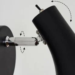 Luminaires Scandinaves-hofstein Applique murale Corralcay Chrome, Noir, 1 lumière