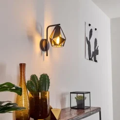 Lampes Vintages & Rétros-hofstein Applique murale Corralejo Cuivre, Noir, 1 lumière