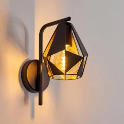 Lampes Vintages & Rétros-hofstein Applique murale Corralejo Cuivre, Noir, 1 lumière
