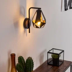 Lampes Vintages & Rétros-hofstein Applique murale Corralejo Cuivre, Noir, 1 lumière