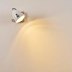 Lampes Vintages & Rétros-hofstein Applique murale Coruna Bois clair, Blanc, 1 lumière