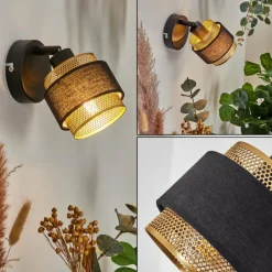 Lampes En Tissu-hofstein Applique murale Cottard Noir, 1 lumière
