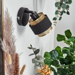Lampes En Tissu-hofstein Applique murale Cottard Noir, 1 lumière