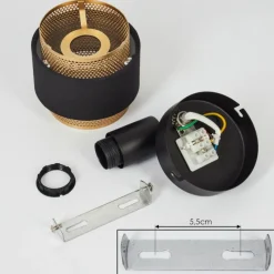 Lampes En Tissu-hofstein Applique murale Cottard Noir, 1 lumière