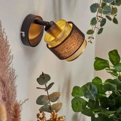 Lampes En Tissu-hofstein Applique murale Cottard Noir, 1 lumière