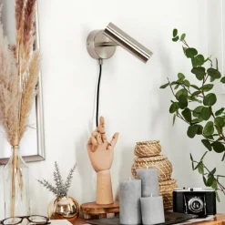 hofstein Applique murale Dalheim LED Nickel mat, 1 lumière