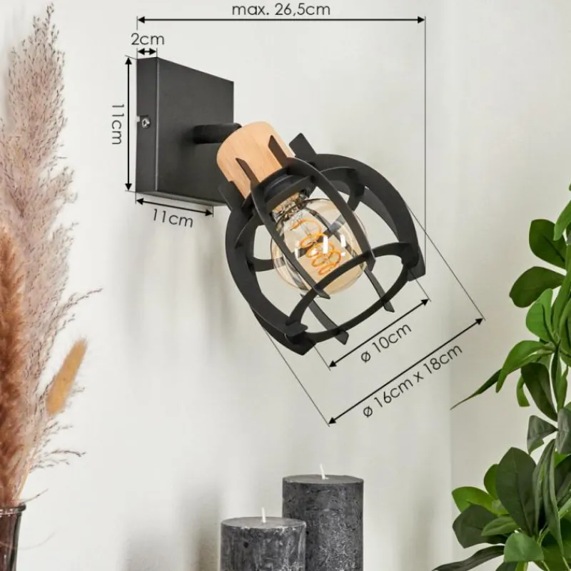 hofstein Applique murale Dandin Noir, 1 lumière* Spots Et Projecteurs