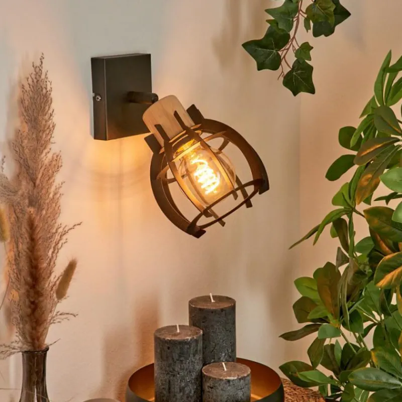 hofstein Applique murale Dandin Noir, 1 lumière* Spots Et Projecteurs