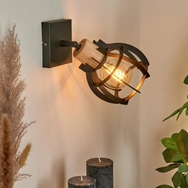 hofstein Applique murale Dandin Noir, 1 lumière* Spots Et Projecteurs