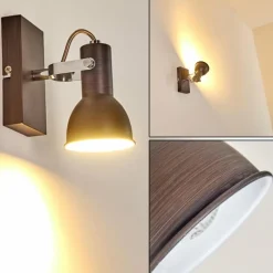 hofstein Applique murale Danikon Brun, Chrome, 1 lumière