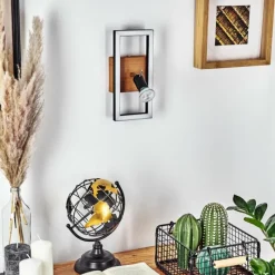 Lampes En Bois-hofstein Applique murale Deadwood LED Brun, Chrome, Couleur bois, 2 lumières