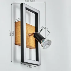 Lampes En Bois-hofstein Applique murale Deadwood LED Brun, Chrome, Couleur bois, 2 lumières