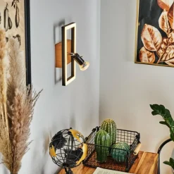 Lampes En Bois-hofstein Applique murale Deadwood LED Brun, Chrome, Couleur bois, 2 lumières