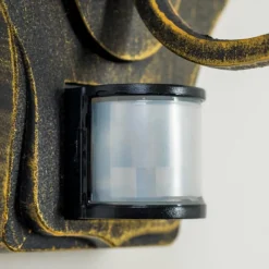 Luminaires Rustiques-hofstein Applique murale d'extérieur Hongkong Brun doré, 1 lumière, Détecteur de mouvement