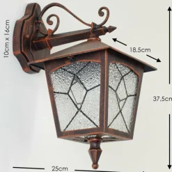 Luminaires Rustiques-hofstein Applique murale d'extérieur TOK Brun, Rouille, 1 lumière