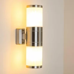 hofstein Applique murale d'extérieur TOLSONA Acier inoxydable, 2 lumières