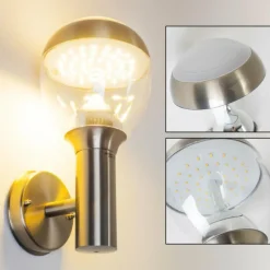 hofstein Applique murale d'extérieur CORDOVA LED Acier inoxydable, 1 lumière