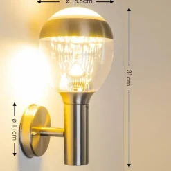 hofstein Applique murale d'extérieur CORDOVA LED Acier inoxydable, 1 lumière
