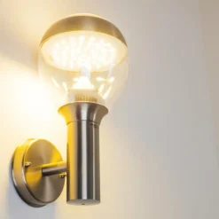 hofstein Applique murale d'extérieur CORDOVA LED Acier inoxydable, 1 lumière