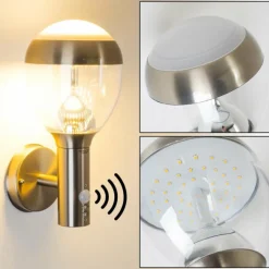 hofstein Applique murale d'extérieur CORDOVA LED Acier inoxydable, 1 lumière