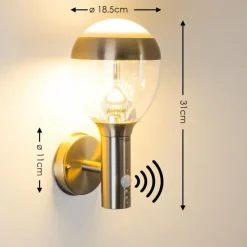 hofstein Applique murale d'extérieur CORDOVA LED Acier inoxydable, 1 lumière