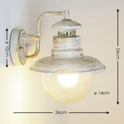 hofstein Applique murale d'extérieur FOX Blanc, 1 lumière