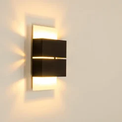 hofstein Applique murale d'extérieur Tidan LED Blanc, 2 lumières