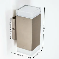 hofstein Applique murale d'extérieur Tibor LED Acier inoxydable, 2 lumières