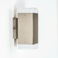 hofstein Applique murale d'extérieur Tibor LED Acier inoxydable, 2 lumières