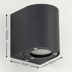 hofstein Applique murale d'extérieur Mora LED Noir, 2 lumières