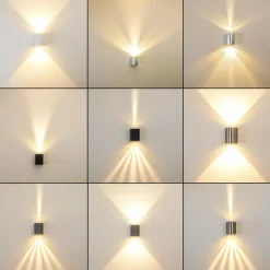 hofstein Applique murale d'extérieur Mora LED Noir, 2 lumières