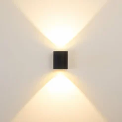 hofstein Applique murale d'extérieur Mora LED Noir, 2 lumières