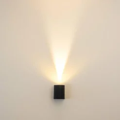 hofstein Applique murale d'extérieur Mora LED Noir, 2 lumières