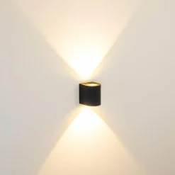 hofstein Applique murale d'extérieur Mora LED Noir, 2 lumières