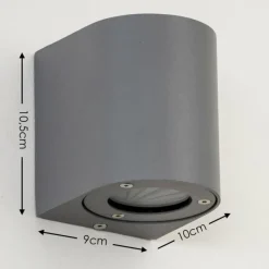 hofstein Applique murale d'extérieur Mora LED Gris, 2 lumières