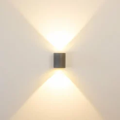 hofstein Applique murale d'extérieur Mora LED Gris, 2 lumières