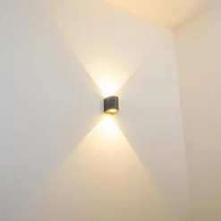 hofstein Applique murale d'extérieur Mora LED Gris, 2 lumières