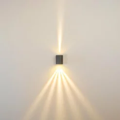 hofstein Applique murale d'extérieur Mora LED Gris, 2 lumières