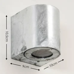 hofstein Applique murale d'extérieur Mora LED Zingué, 2 lumières