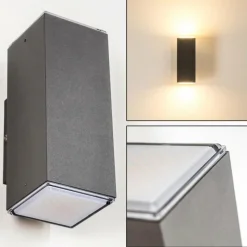 hofstein Applique murale d'extérieur Laxa LED Argenté, 2 lumières