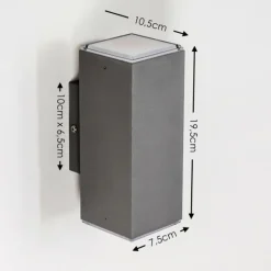 hofstein Applique murale d'extérieur Laxa LED Argenté, 2 lumières