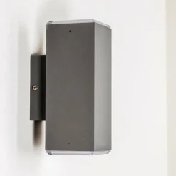 hofstein Applique murale d'extérieur Laxa LED Argenté, 2 lumières