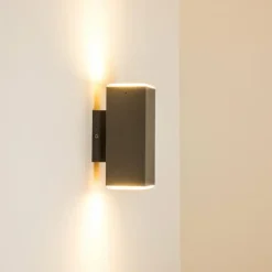 hofstein Applique murale d'extérieur Laxa LED Argenté, 2 lumières