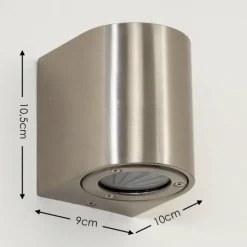 hofstein Applique murale d'extérieur Mora LED Acier inoxydable, 2 lumières