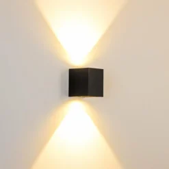 hofstein Applique murale d'extérieur Orsa LED Noir, 2 lumières