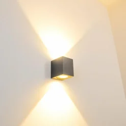 hofstein Applique murale d'extérieur Orsa LED Gris, 2 lumières