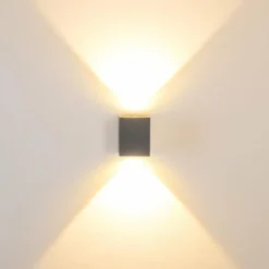 hofstein Applique murale d'extérieur Orsa LED Gris, 2 lumières