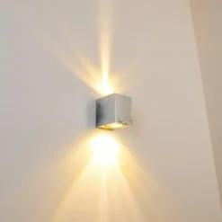 hofstein Applique murale d'extérieur Orsa LED Zingué, 2 lumières