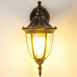 Luminaires Rustiques-hofstein Applique murale d'extérieur Ribadeo Noir doré, 1 lumière